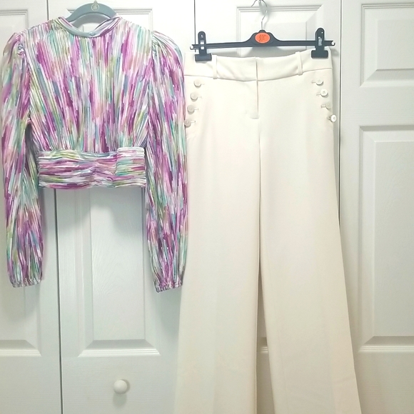 The Limited Luxe Collection Drew Fit Boot Cut Cream Dress Pants Size 0 - Picture 6 of 10